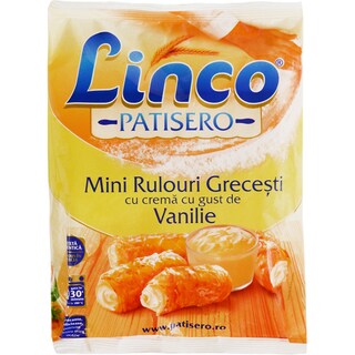 Linco | Patisero | Rulouri mini cu crema cu gust de vanilie 500g