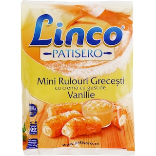 Linco | Patisero | Rulouri mini cu crema cu gust de vanilie 500g
