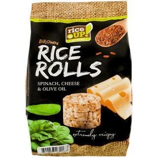 Rice Up | Mini rondele din orez brun integral cu spanac,crema de branza si ulei de masline 50g
