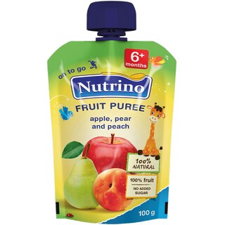 Nutrino | Piure de fructe cu mar, para si piersica 100g