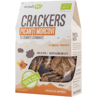 Petras Bio | Crackers bio cu morcov, raw, fara gluten 80g