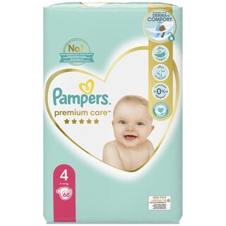 Pampers | Premium Care | Scutece bebelusi Marimea 4, 9-14 kg, 68 buc