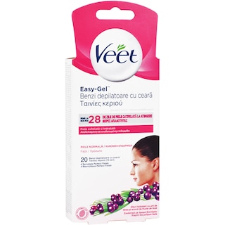 Veet | Benzi depilatoare cu ceara, pentru fata 20 benzi