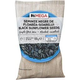 Seminte negre de floarea-soarelui coapte fara sare 100g