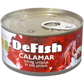 Defish | Calamar intreg in sos picant 170g
