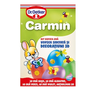 Dr. Oetker | Carmin | Kit vopsea sidefata si decoratiuni 3D, 20g