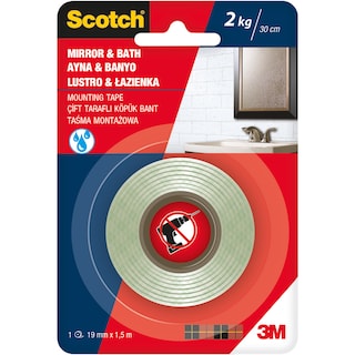 Scotch | Banda dublu adeziva pentru montare oglinzi 19mm x 1.5cm