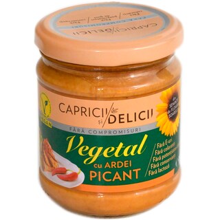 Capricii si Delicii | Pasta vegetala cu seminte de floarea-soarelui si ardei iute 180g