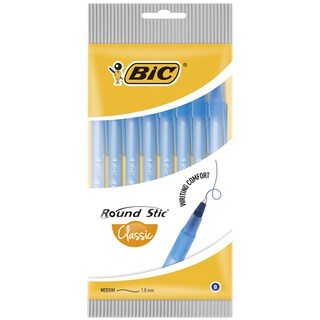 Bic | Pix albastru Round Stic Classic, 8 bucati