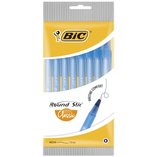 Bic | Pix albastru Round Stic Classic, 8 bucati