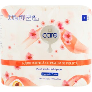 Care | Hartie igienica cu 3 straturi cu miros de piersica 4 role