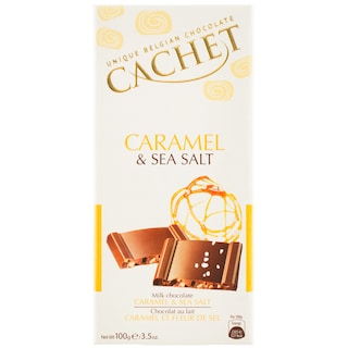 Cachet | Ciocolata de lapte cu caramel si sare de mare 100g