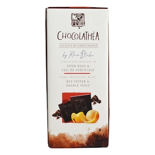 Chocolathea | Ciocolata neagra cu piper rosu si coji de portocale 90g