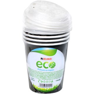 Delhaize | Pahare cu capac 220ml, 5 bucati