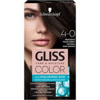 Gliss | Color | Vopsea de par permanenta Color 4-0 Saten Inchis Natural 143ml