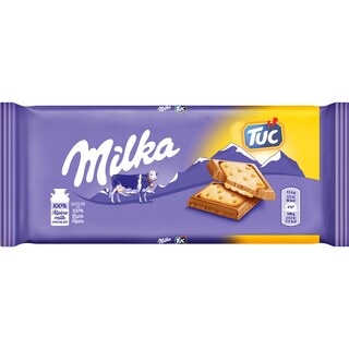 Milka | Ciocolata cu lapte alpin acoperita cu biscuiti sarati 87g