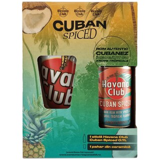 Havana Club | Rom Cuban Spiced 0.7L + 1 pahar din ceramica
