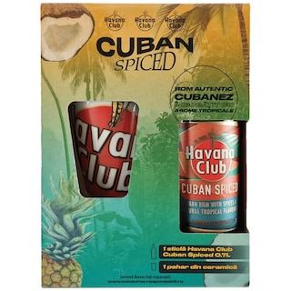 Havana Club | Rom Cuban Spiced 0.7L + 1 pahar din ceramica