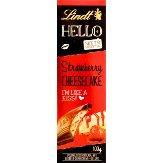 Lindt | Hello My name is | Ciocolata cu lapte si crema de capsuni 100g