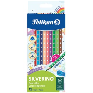 Pelikan | Silverino | Creioane colorate, 12 culori