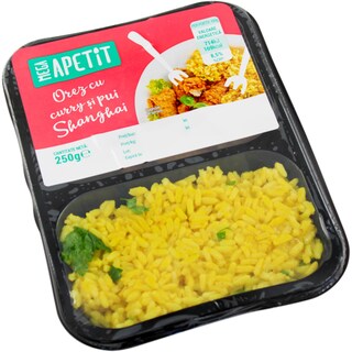 Mega Apetit | Meniu orez cu curry si pui Shanghai 250g