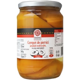 Compot de piersici jumatati in sirop slab indulcit 700g