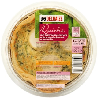 Delhaize | Quiche cu branza de capra si spanac 400g