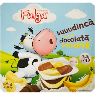 Fulga | Desert budinca cu gust de ciocolata si banane 4x62.5g