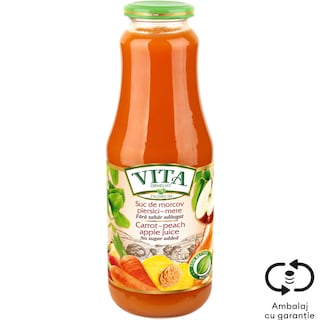 Vita | Premium | Suc de morcov, piersici si mere, fara zahar 1L