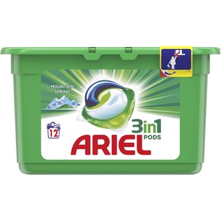 Ariel | Detergent gel, capsule pentru rufe normale 12 bucati