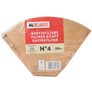 Delhaize | Filtre de cafea nr 4, 100 bucati