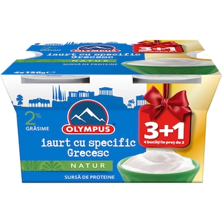 Olympus | Iaurt cu specific grecesc 2% grasime 3+1x150g