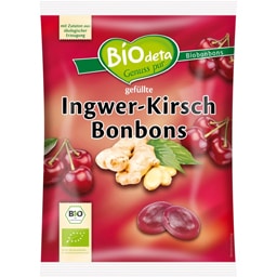 Bomboane bio cu ghimbir si cirese 75g