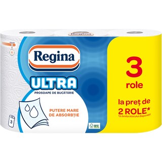 Regina | Ultra | Prosoape de bucatarie Ultra, 3 straturi, 3 role