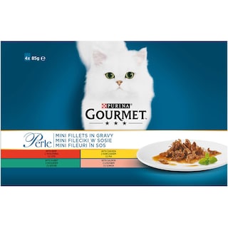 Gourmet | Perle | Hrana completa pentru pisici adulte, cu vita 4x85g
