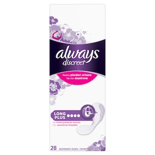 Always Discreet | Absorbante zilnice incontinenta urinara Long Plus, 28 bucati