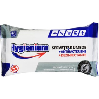 Hygienium | Servetele umede antibacteriene dezinfectante 48 bucati