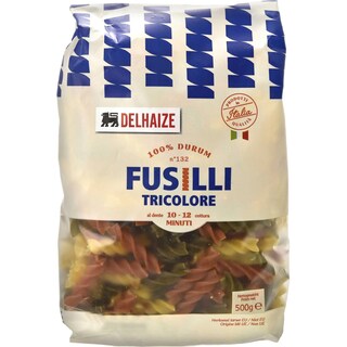 Delhaize | Paste Fusilli tricolore 500g