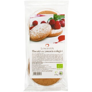 Longevita | Biscuiti ecologici cu crema de zmeura 175g