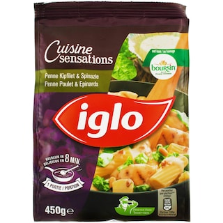Iglo | Cuisine Sensation | Paste penne cu pui si spanac 450g