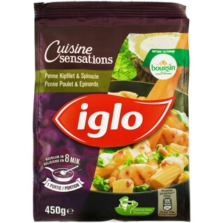 Iglo | Cuisine Sensation | Paste penne cu pui si spanac 450g