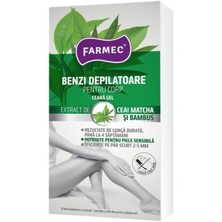 Farmec | Benzi depilatoare pentru corp cu ceara Gel 16 benzi