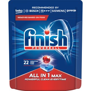 Finish | All in 1 Max | Detergent de vase pentru masina de spalat 22 de tablete