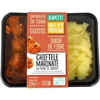 Mega Apetit | Chiftele marinate cu piure de cartofi 350g