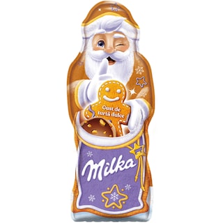 Milka | Figurina de ciocolata Mos Craciun cu gust de turta dulce 100g