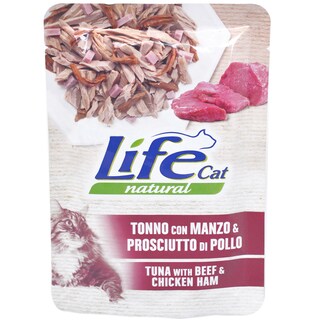 Life | Hrana pentru pisici cu ton, vita si sunca 70g