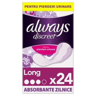 Always Discreet | Absorbante pentru pierderi urinare, Long, 24 bucati