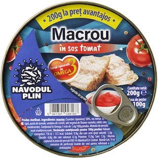 Navodul Plin | Macrou in sos tomat 200g