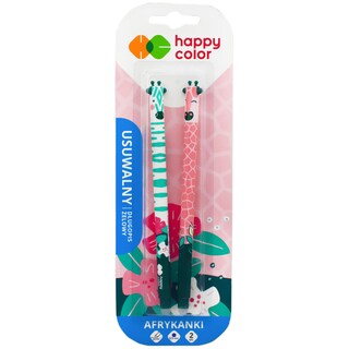 Happy Color | Roller gel cu rescriere, 0.5 mm, albastru, 2 buc/set, Afrykanki