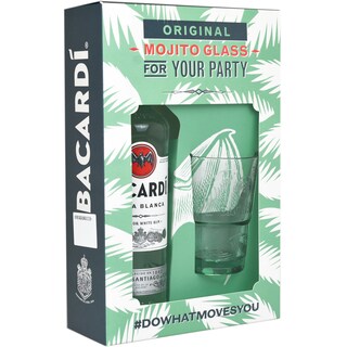 Bacardi | Rom Carta Blanca 0.7L + 1 pahar de Mojito